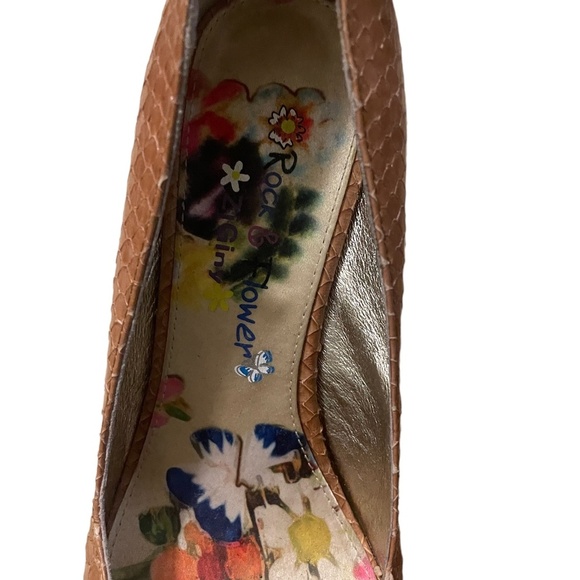 Ziginy Leather Wedges Muster Color Rock Floral Platform Bright Jeweled, Size 6 - Picture 6 of 16